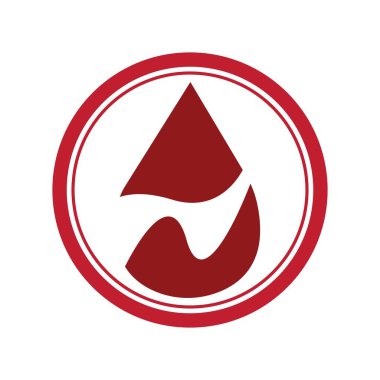 Kan damlası logosu çizim şablonu