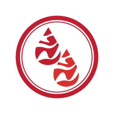 Kan damlası logosu çizim şablonu