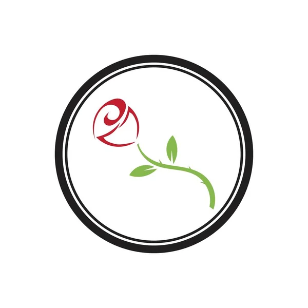 Piękne Logo Konturu Kwiatem Róży Butik Lub Salon Piękności Lub — Wektor stockowy