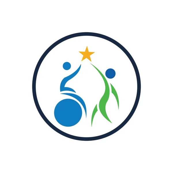 Disability Logo Illustration Design — Stock Vector