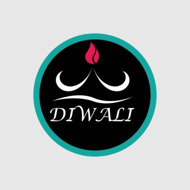 Geleneksel mutlu diwali kutlaması teması üzerine vektör logosu çizimi