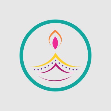 Geleneksel mutlu diwali kutlaması teması üzerine vektör logosu çizimi