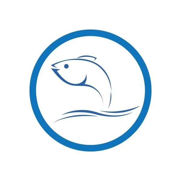 Frisch Fisch Logo Vorlage Symbol Vektor Illustration Design — Stockvektor