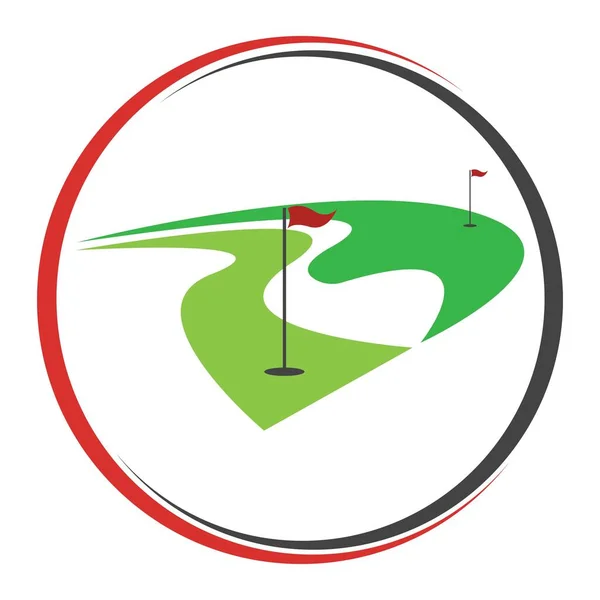 Golf Logosu Çizim Şablonu — Stok Vektör