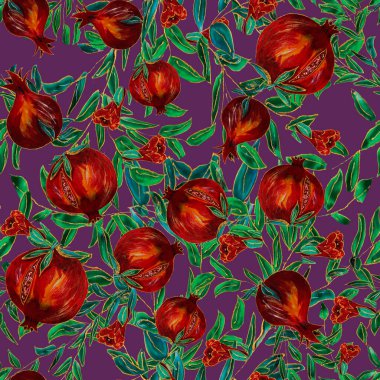 Nar olgun bir meyvedir ve kırmızı çiçekleri yeşil yaprakların etrafında açar.