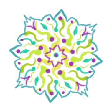 Camdan yapılmış bir kar tanesi, sanki buzdan yapılmış gibi, simetrik, mavi, olağanüstü güzel.