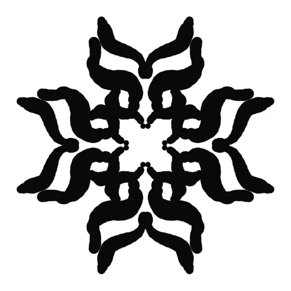 Czarny Biały Wzór Symetryczny Wygląda Jak Sowa Abstrakcyjne Gałązki — Zdjęcie stockowe