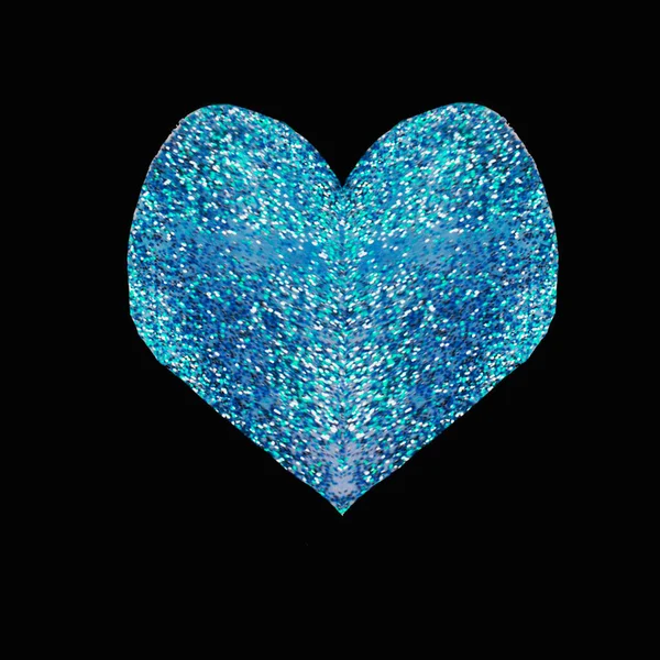 Shiny Sparkling Hearts Pink Carrot Gold Turquoise Blue Sequins — Stock Photo, Image