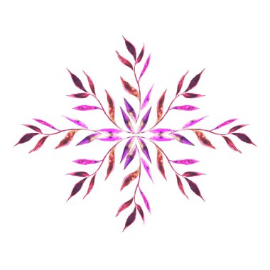 Mor yapraklı bir dal, leylak, pembe bahar, bir çember şeklinde örülen yaz bitkisi bir çiçek, buket ya da canlı bir çit gibi görünüyor. Bir desen ya da bir logo, ateşten çıkan alevler gibi.