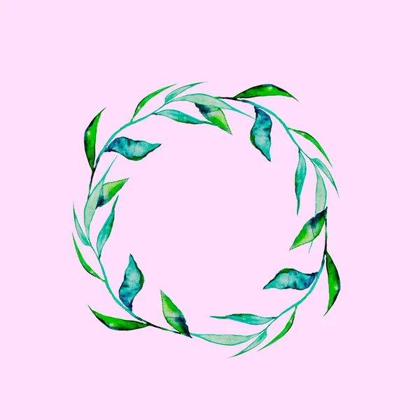 Větev Listy Zelené Tyrkysové Modré Barvy Jaro Letní Rostlina Tkaní — Stock fotografie