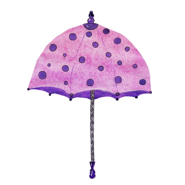 Parapluies Sont Vert Vif Bleu Rouge Rose Fermé Ouvert Pois — Photo