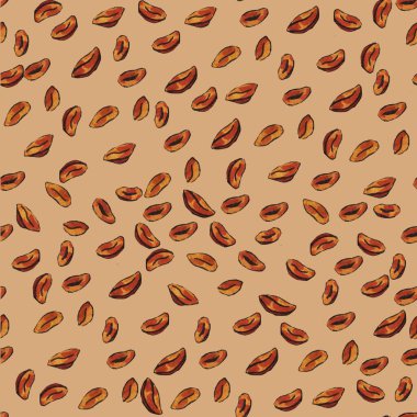 Kahve, kapuçino, kahve çekirdekleri ya da bardakta koyu aromatik bir içecek. Bacağında şeffaf bir bardak ve narin bir süt köpüğü.