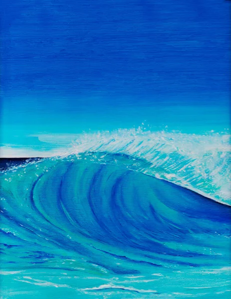 Mořská Pláň Olejomalba Modré Moře Pěna Tyrkysová Modrá Zelená Mořská — Stock fotografie