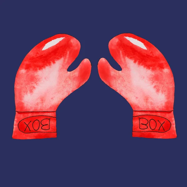 Guantes Boxeo Deportivos Cuero Rojo Suave Con Velcro Corbatas Para — Foto de Stock