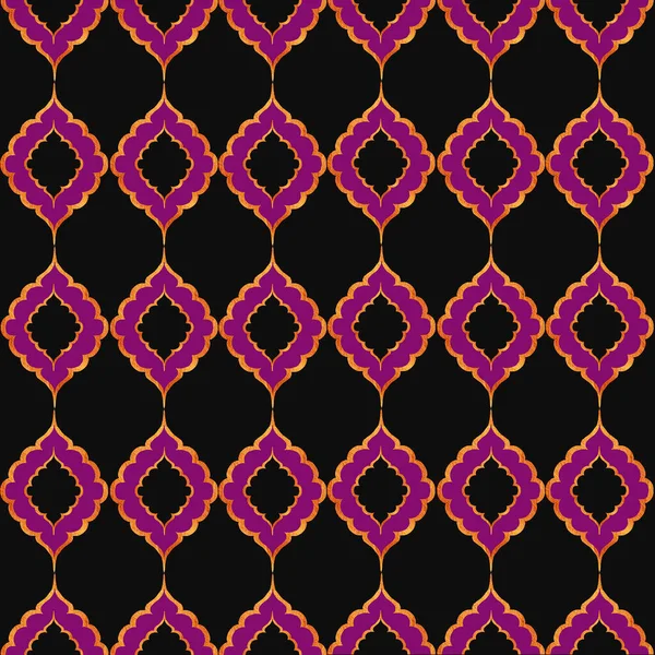 Moroccan Scandinavian Oriental Pattern Background Wallpaper Gold Black Purple Pattern — Stock Photo, Image