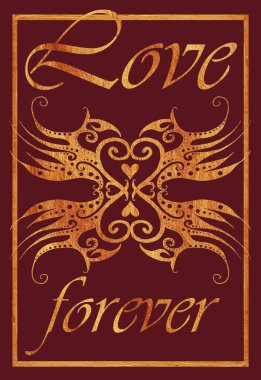 Siyah ve beyaz desenli. Dövme gibi. Kanatlı, soyut bir kalp.