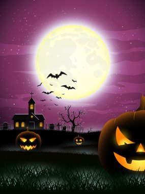 Cadılar Bayramı arka plan - korkutucu alan. Vektör çizim.