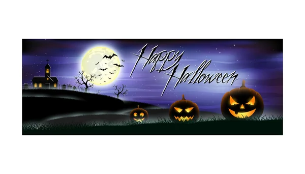 Счастливый Хэллоуин красочный баннер для веб-сайтов и сетей. Vect — стоковый вектор
