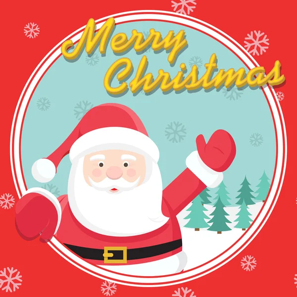 Mutlu Noeller diler bir neşeli Noel Baba. Vektör çizim