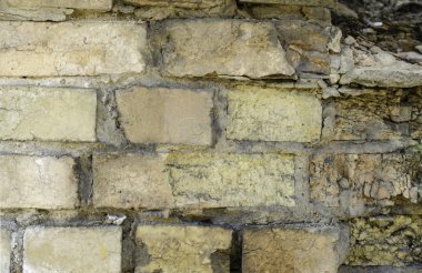 Doku. Eski tuğla duvar.