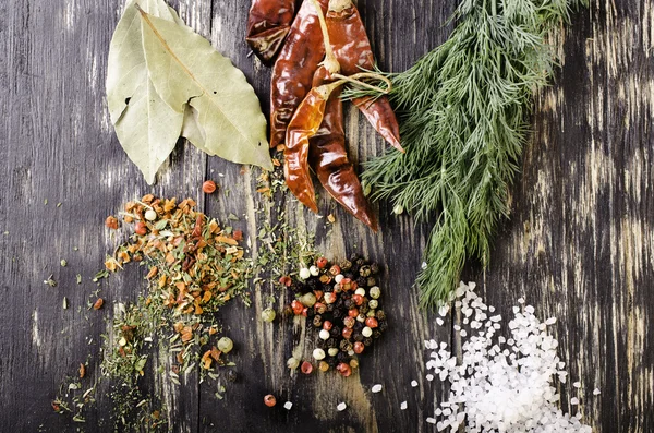 Verscheidenheid aan aromatische kruiden. — Stockfoto