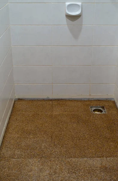 Fürdőszoba Padló Színes Pehely Padló Texturált Háttér Csempék Padló Öntözni — Stock Fotó
