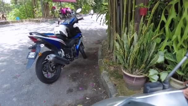 Starting Riding Motorcycle Bandar Seri Putra Pov — Stock Video