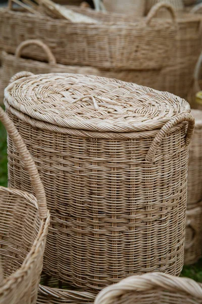 Rattan Handicraft Handmade Natural Product Eco Friendy Sustainable Concept — Stock Photo, Image