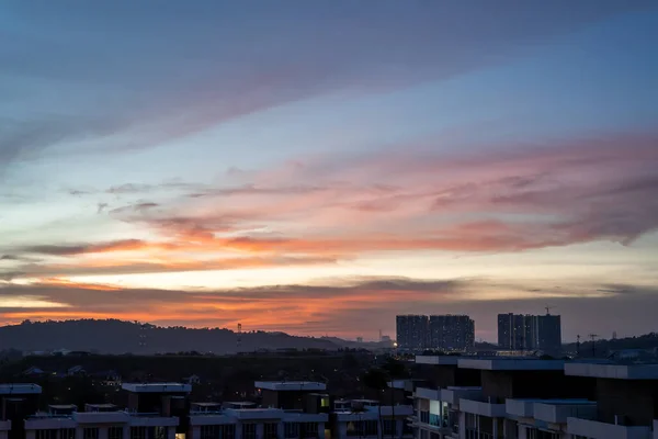 Bangi Μαλαισία Ιουνίου 2021 Όμορφο Τοπίο Του Ουρανού Ηλιοβασίλεμα Κοντά — Φωτογραφία Αρχείου