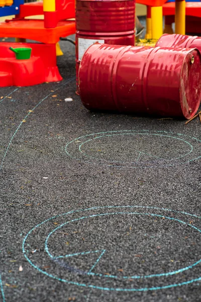 Rubber Floor Covering Playground Construction — Stock Photo, Image