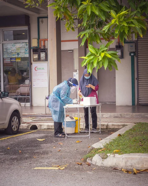 말레이시아 Bangi Malaysia 병원에서 테스트 프로그램 Quick Test Kit Program — 스톡 사진