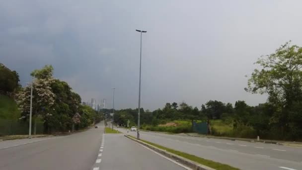 Bangi Μαλαισία Μάρτιος 2021 Μοτοσικλέτα Βόλτα Pov Κάνει Μια Τεφροδόχο — Αρχείο Βίντεο