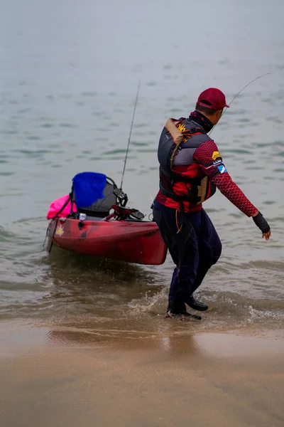 Lumut Perak Malásia Setembro 2019 Pessoas Fazem Caiaque Natureza Com — Fotografia de Stock