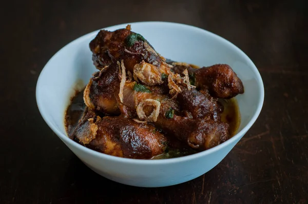 Prato Malaio Ayam Masak Kicap Frango Frito Molho Soja Preto — Fotografia de Stock