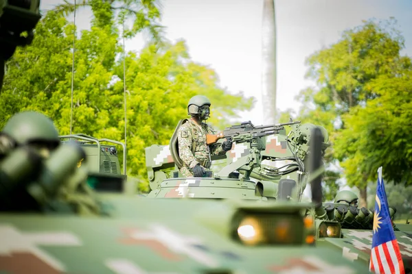 Putrajaya Malajsie Srpna 2019 Malajská Armáda Těžkými Zbrojními Vozidly Tanky — Stock fotografie