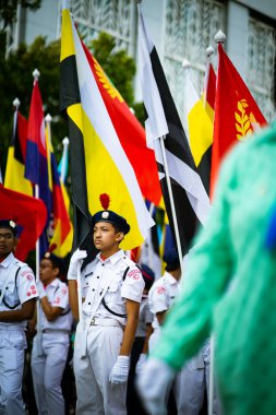 Putrajaya, Malezya - 31 Ağustos 2019; 62 Malezya Bağımsızlık Günü Geçidi sırasında Gençlik Kutlaması 31 Ağustos 2019 'da Dataran Putrajaya' da.