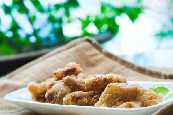 Estilo Malaio Bateu Fritou Profundamente Cubos Peixe Dory Servido Uma — Fotografia de Stock