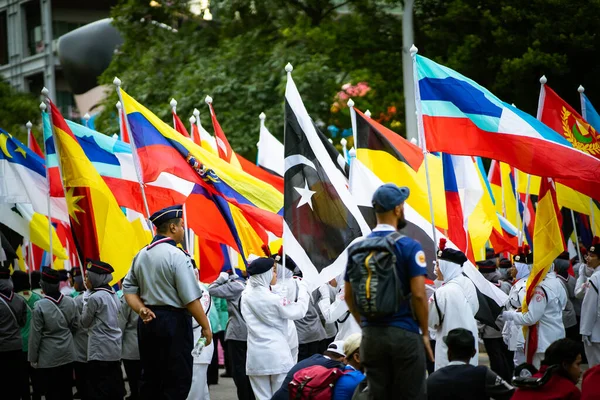 Putrajaya, Malezya - 31 Ağustos 2019; 62 Malezya Bağımsızlık Günü Geçidi sırasında Gençlik Kutlaması 31 Ağustos 2019 'da Dataran Putrajaya' da.