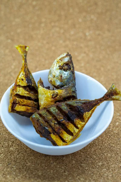 Fried Fish Ikan Goreng Indian Mackerels Rastrelliger Spp Also Called — Stock Photo, Image