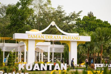 Putrajaya, Malezya - 6 Eylül 2019: Kraliyet bahçe girişi üzerinde 