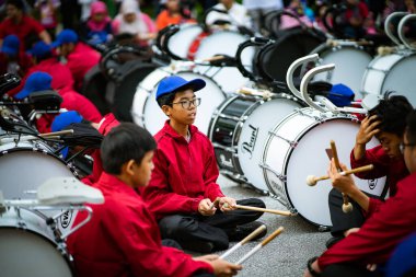 Putrajaya, Malezya - 31 Ağustos 2019; 62 Malezya Bağımsızlık Günü Geçidi sırasında Gençlik Kutlaması 31 Ağustos 2019 'da Dataran Putrajaya' da.