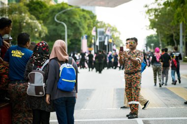 Putrajaya, Malezya - 31 Ağustos 2019; 62 Malezya Bağımsızlık Günü Geçidi sırasında Gençlik Kutlaması 31 Ağustos 2019 'da Dataran Putrajaya' da.