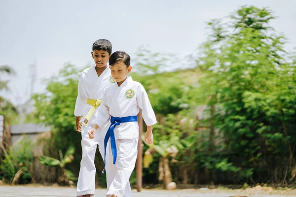 Bangi Malaysia Agustus 2019 Siswa Sekolah Menghadiri Kelas Karate Setelah — Stok Foto