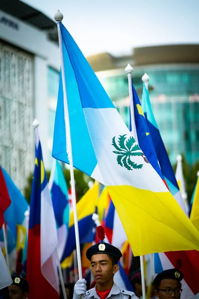 Putrajaya, Malezya - 31 Ağustos 2019; 62 Malezya Bağımsızlık Günü Geçidi sırasında Gençlik Kutlaması 31 Ağustos 2019 'da Dataran Putrajaya' da.