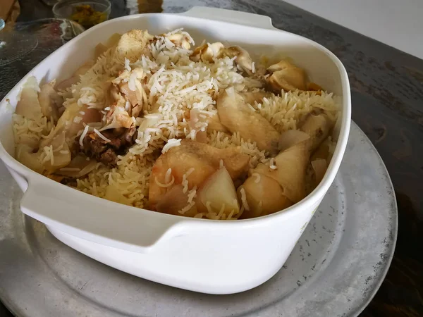 Riz Poulet Hainanese Dans Une Casserole — Photo