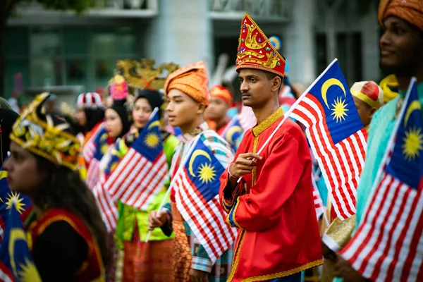 Putrajaya Malaysia August 2019 Youth Celebrating Malaysia Independence Day Parade — Stock Photo, Image