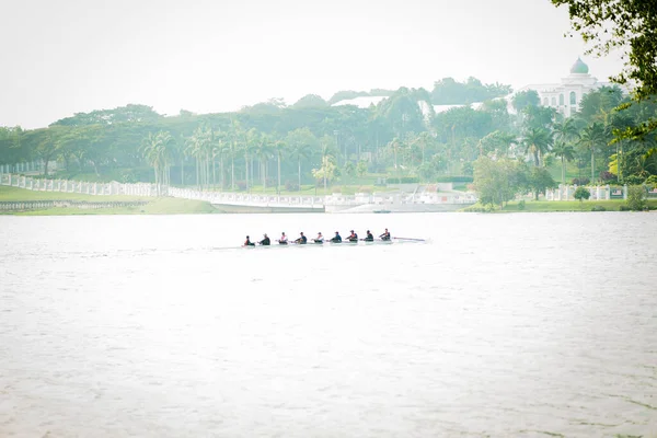 Putrajaya Malaisie Septembre 2019 Pratique Course Bateaux Dragons Lac Près — Photo