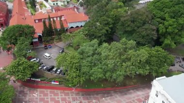 Melaka, Malezya - 6 Temmuz 2023 Malacca şehir merkezindeki meşhur kavşak.