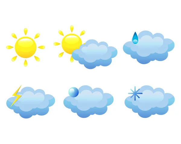 Color icons kinds of weather — Stock Vector