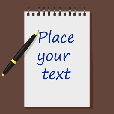 Boş beyaz sayfa defter kalem